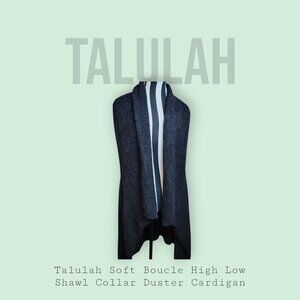 Talulah Boucle Shawl Collar Duster Wrap - Sleeveless - Super Soft and Cozy